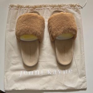 Jenni Kayne Camel Fuzzy Slides